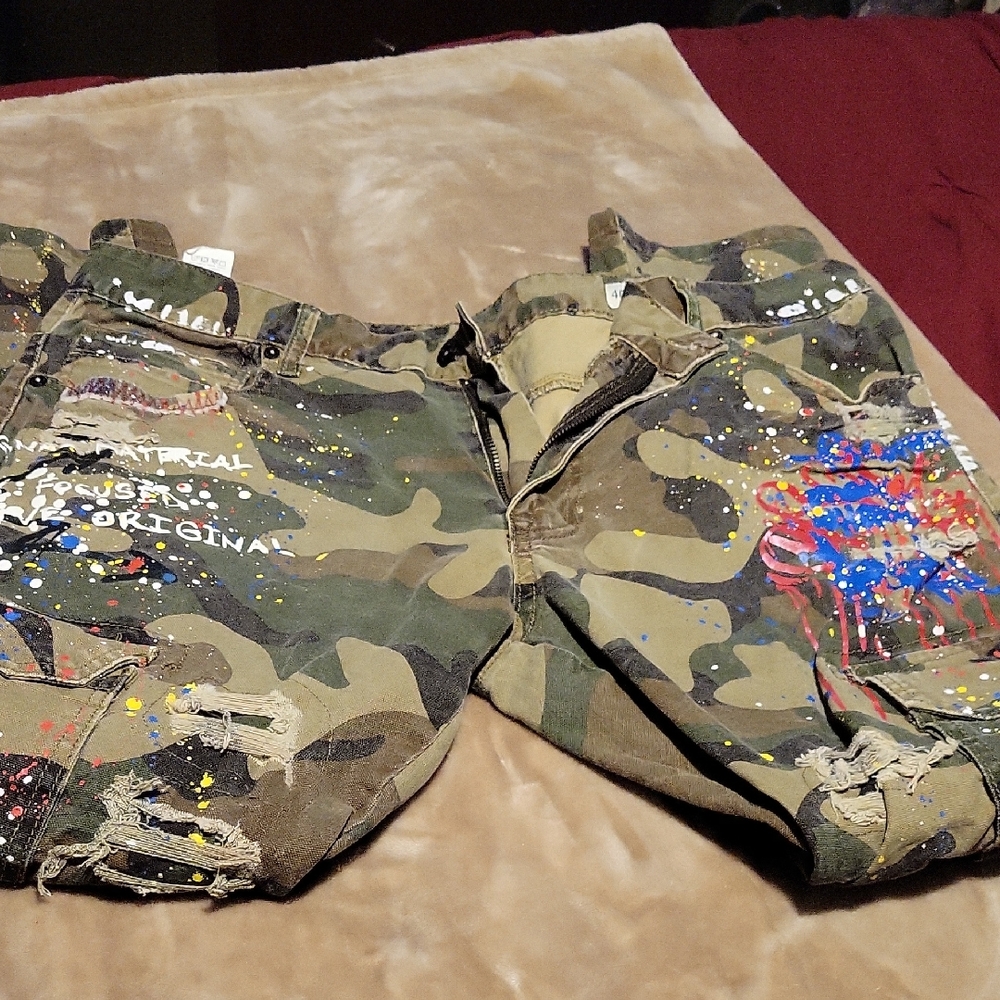 Camouflage Paint Splatter Pants